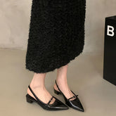 LIZAKOSHT  -  Women Sandals Fashion Slingback Woman Mules Shoes Pumps Dress Shoes Pointed Toe Elegant Low-heel Shoes New Woman Shoes